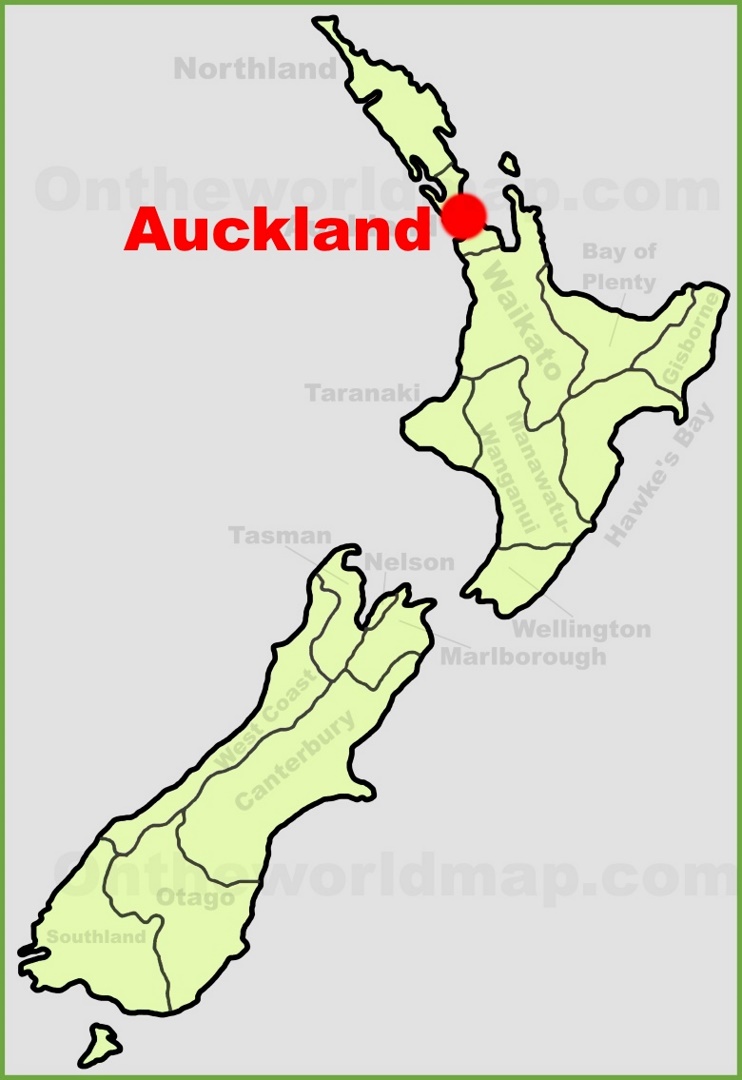 Auckland location on the New Zealand Map