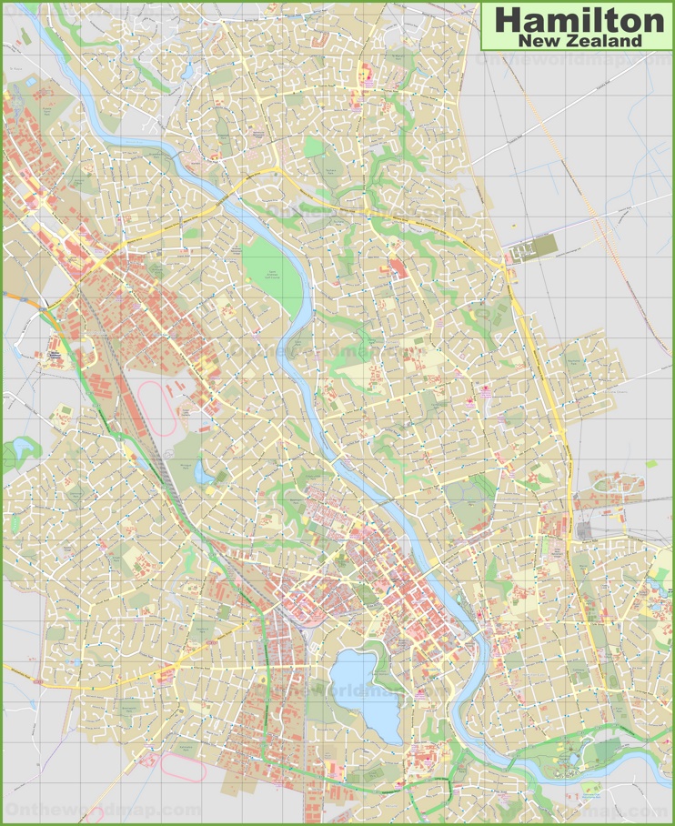 Large detailed map of Hamilton