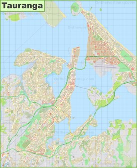 Large detailed map of Tauranga