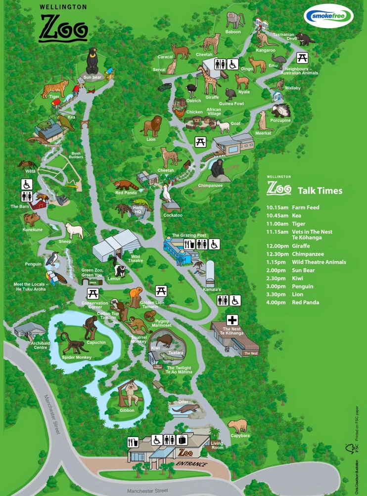 Wellington Zoo map