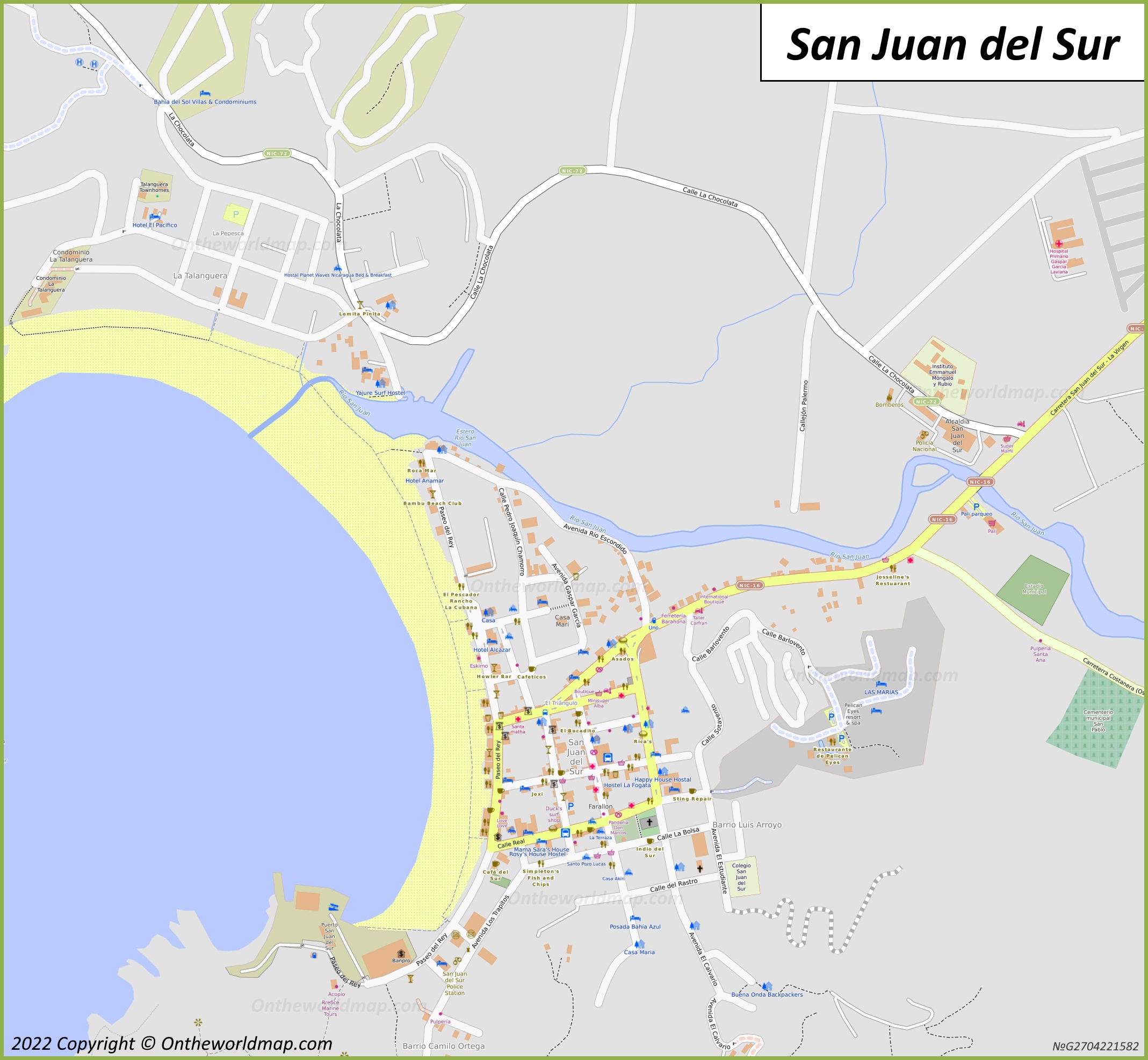 Mapa de San Juan del Sur