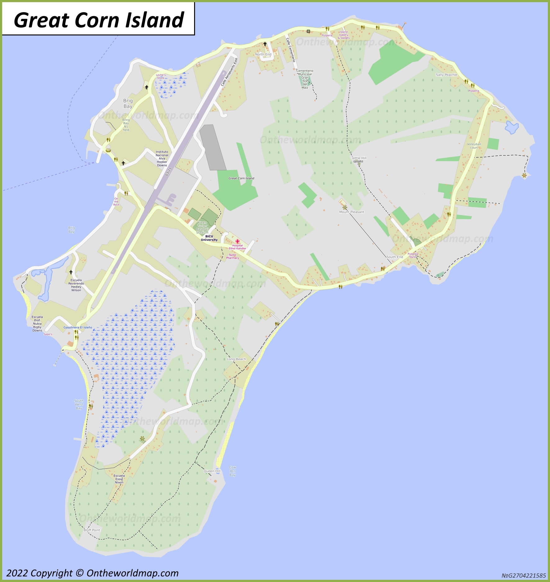 Map of Great Corn Island