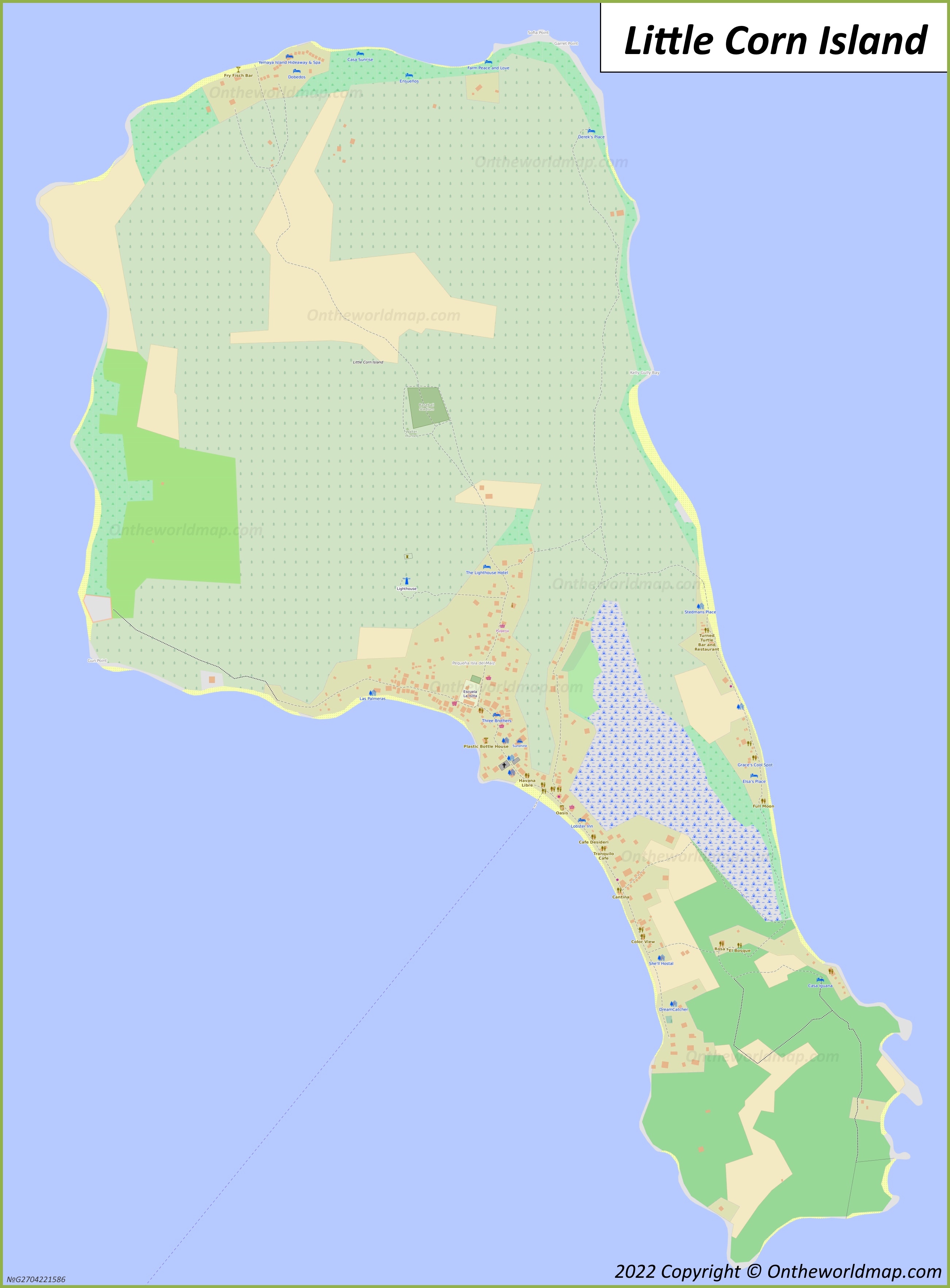 Map of Little Corn Island