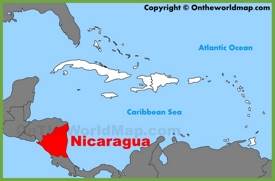 Ubicación de Nicaragua en el mapa del Caribe