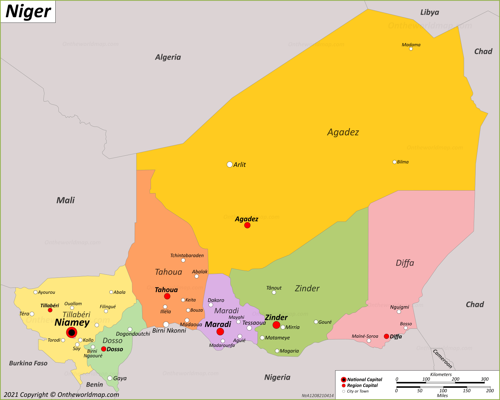 Niger Political Map