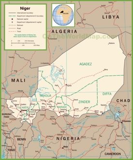 Niger political map