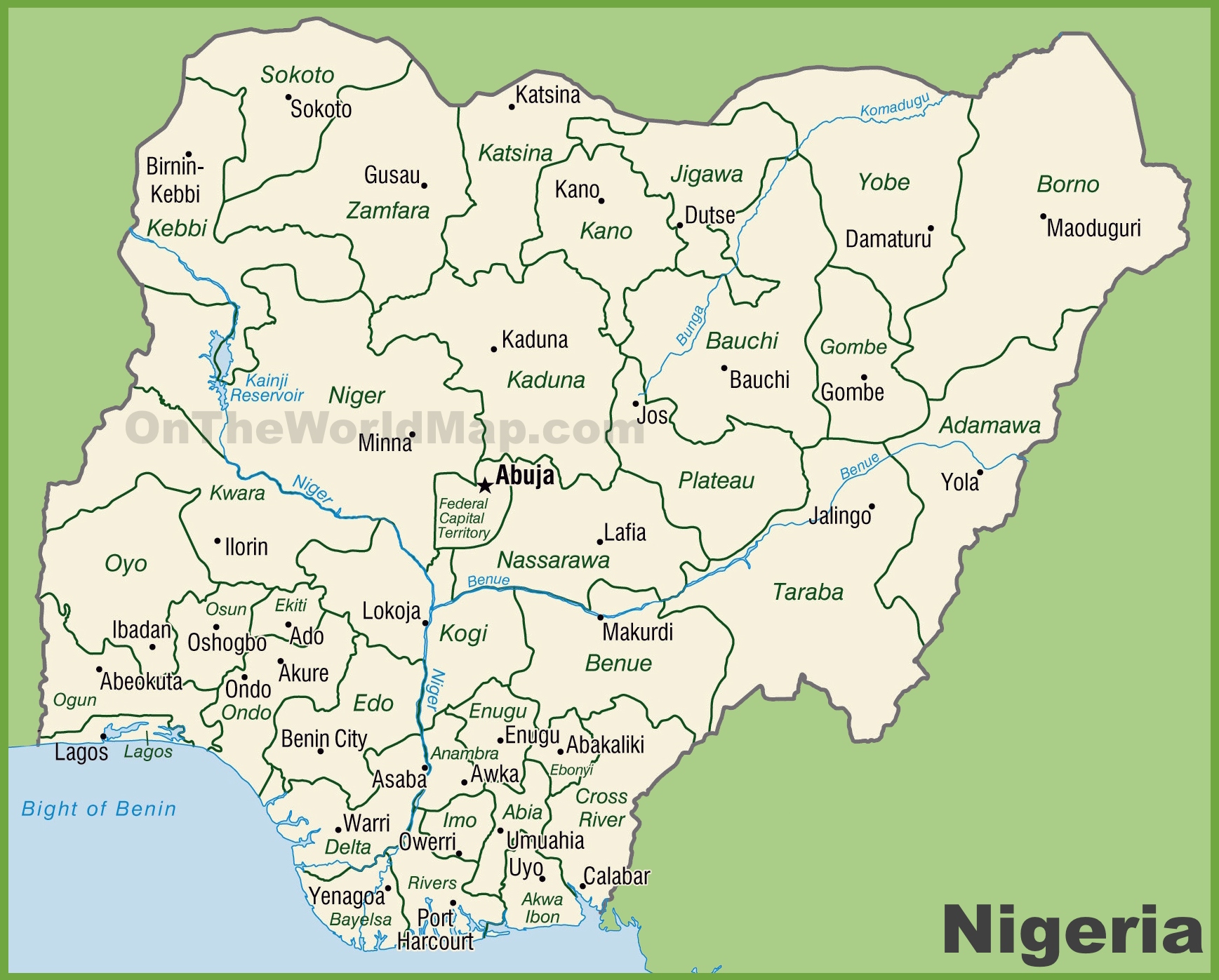 Detailed Map Of Nigeria Africa