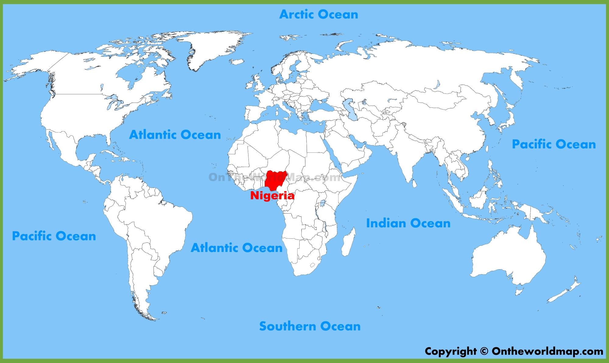 Nigeria location on the World Map