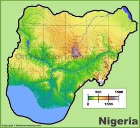 Nigeria physical map