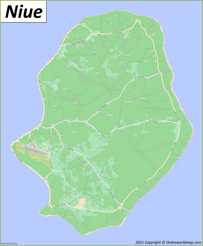 Detailed Map of Niue