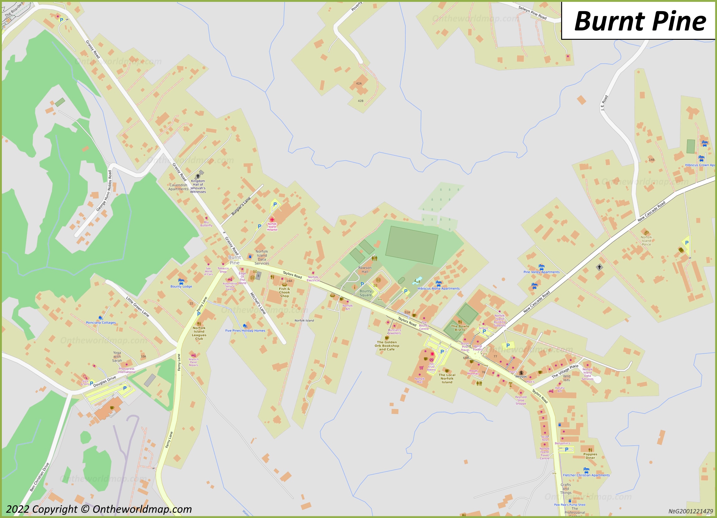 Map of Burnt Pine