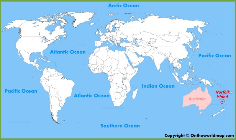 Norfolk Island location on the World Map