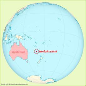 Norfolk Island location on the Pacific Ocean Map