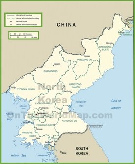 North Korea political map