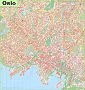 Detailed map of Oslo