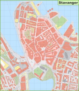 Stavanger city center map