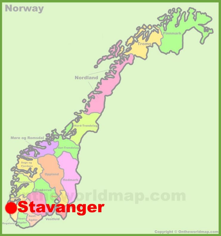 Stavanger location on the Norway Map