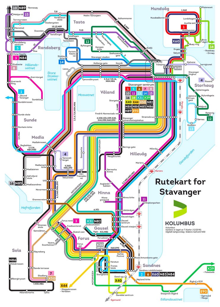 Stavanger transport map