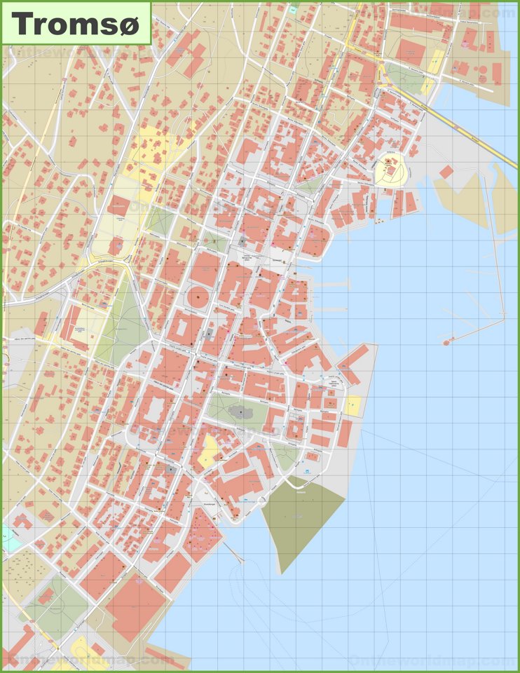 Tromsø city center map