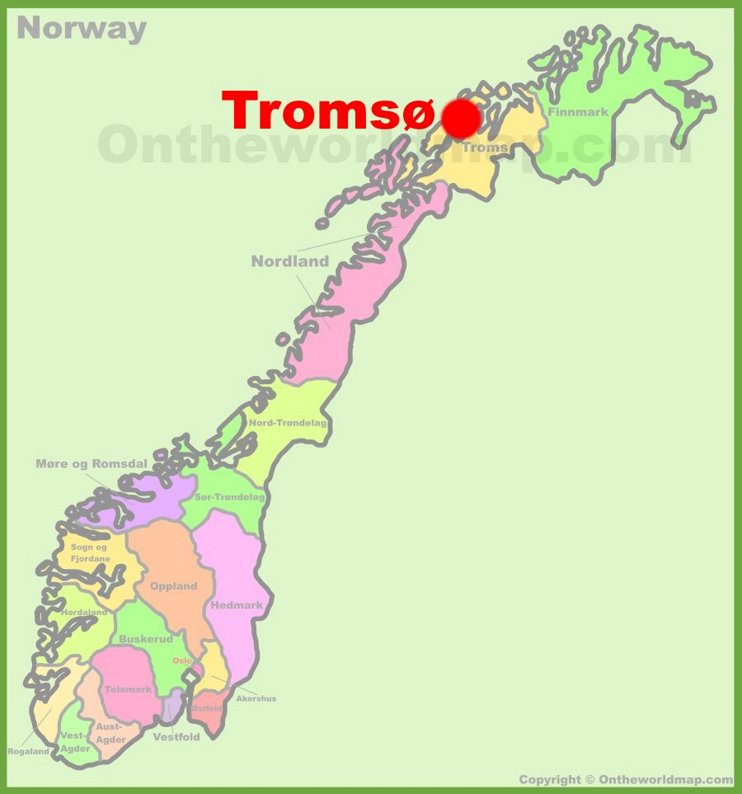 Tromsø location on the Norway Map