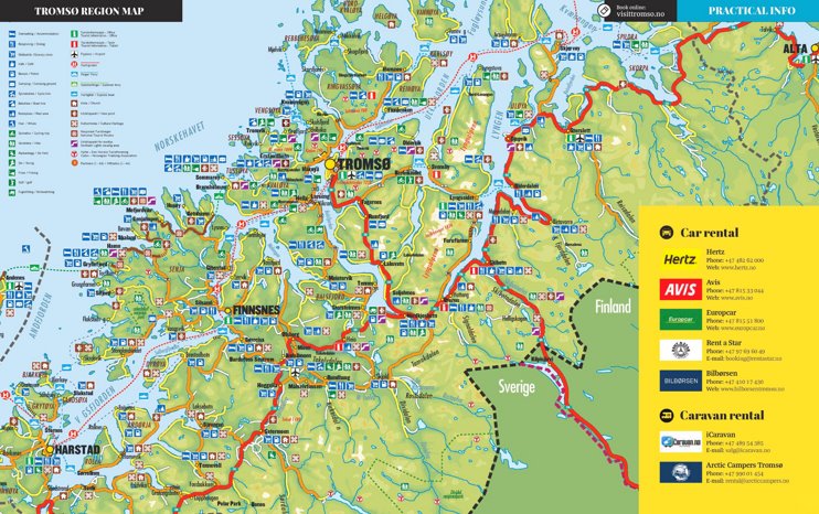 Tromsø Region tourist map