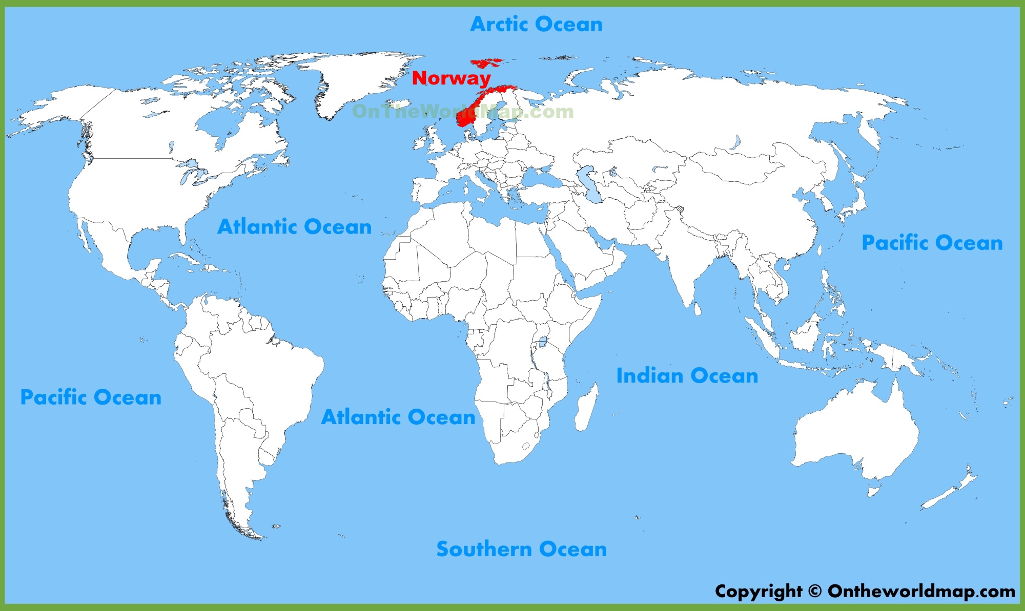 Norway In Map Of World Norway Location On The World Map