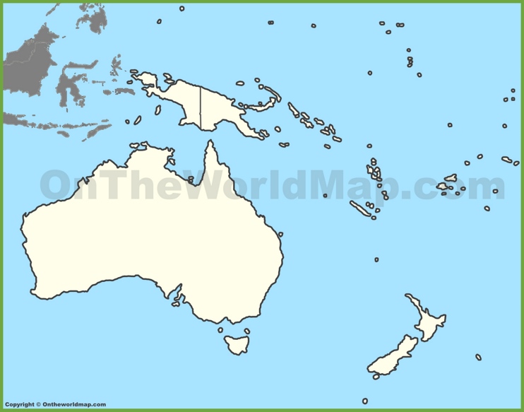 Blank map of Oceania