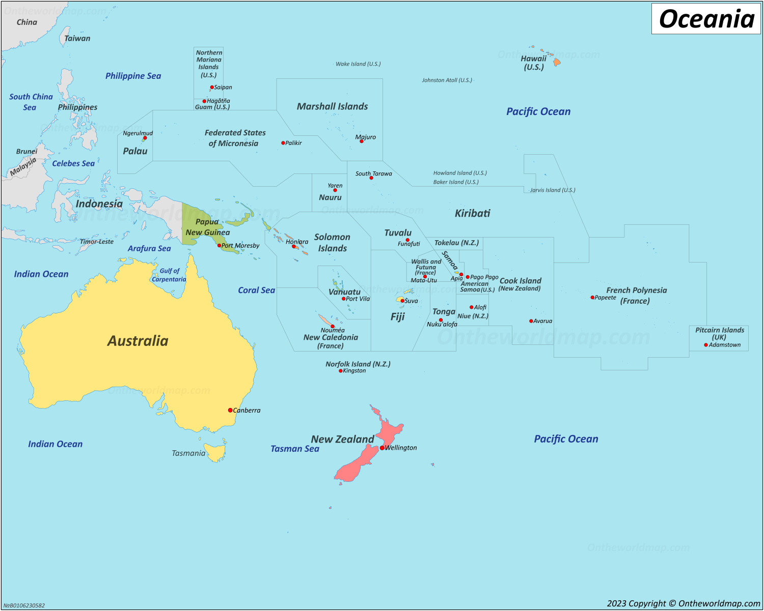 Oceania Continent Worksheets 14 Countries Country Facts Map Coloring 