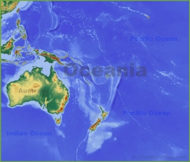 Physical Map of Oceania