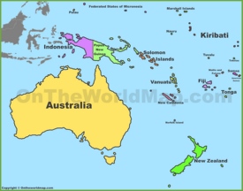 Political map of Australia and Oceania