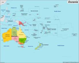 Political Map of Australia and Oceania