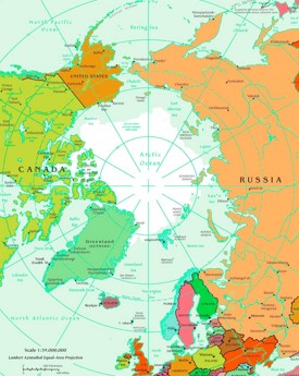 Arctic Ocean political map