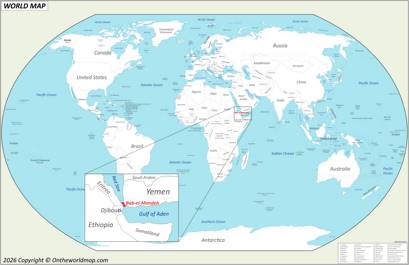 Bab-el-Mandeb location on the World Map