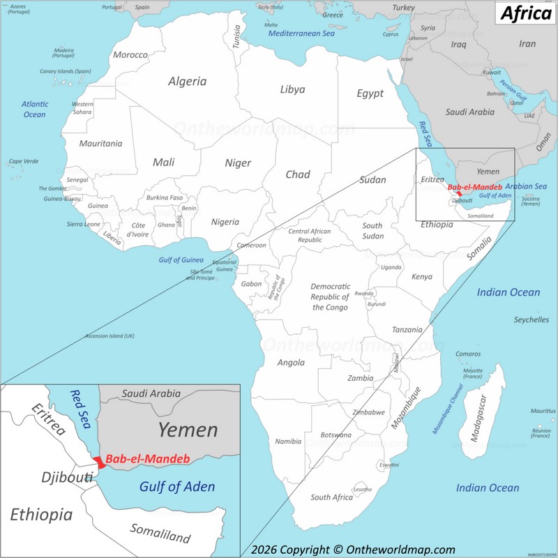Bab-el-Mandeb Location On The Africa Map