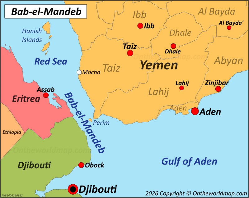 Map of Bab-el-Mandeb