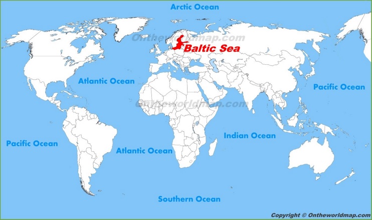 Baltic Sea location on the World Map