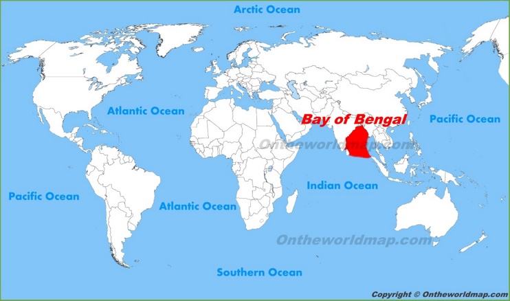 Bay of Bengal location on the World Map