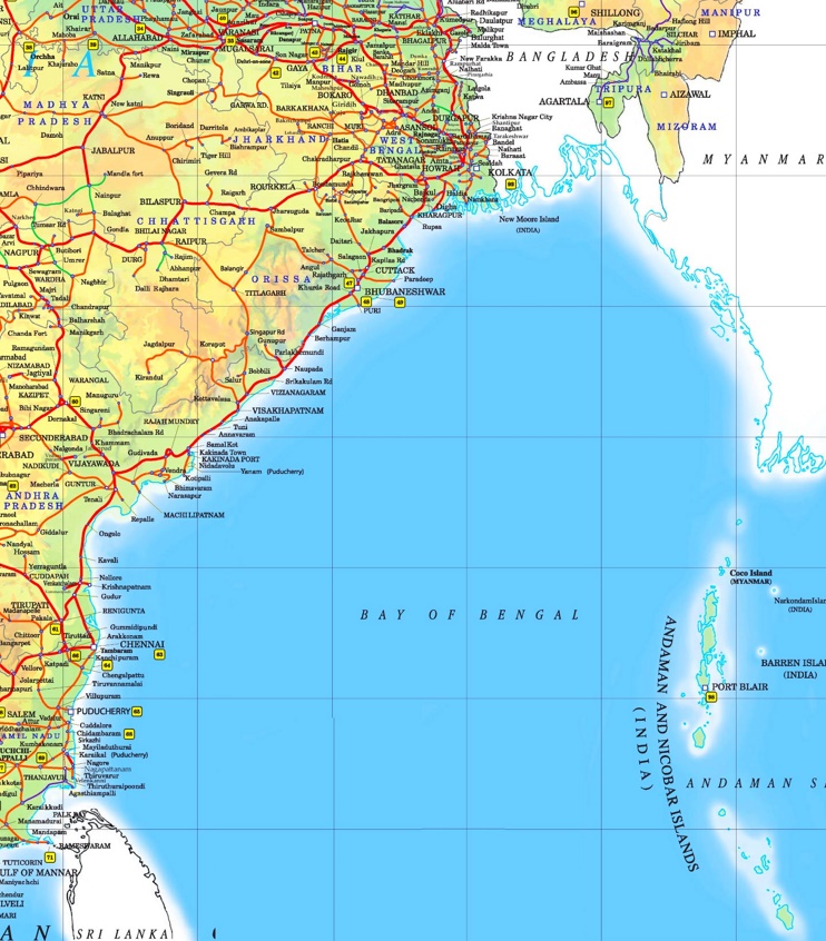 Large Detailed Map Of Bay Of Bengal With Cities Ontheworldmap Com   Large Detailed Map Of Bay Of Bengal With Cities Max 