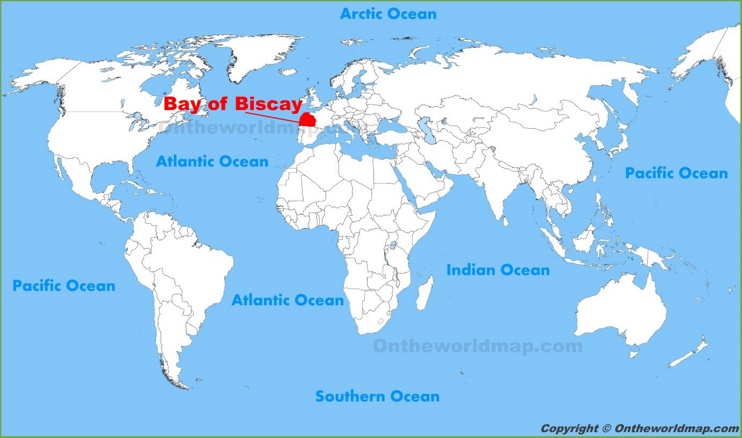 Bay of Biscay location on the World Map