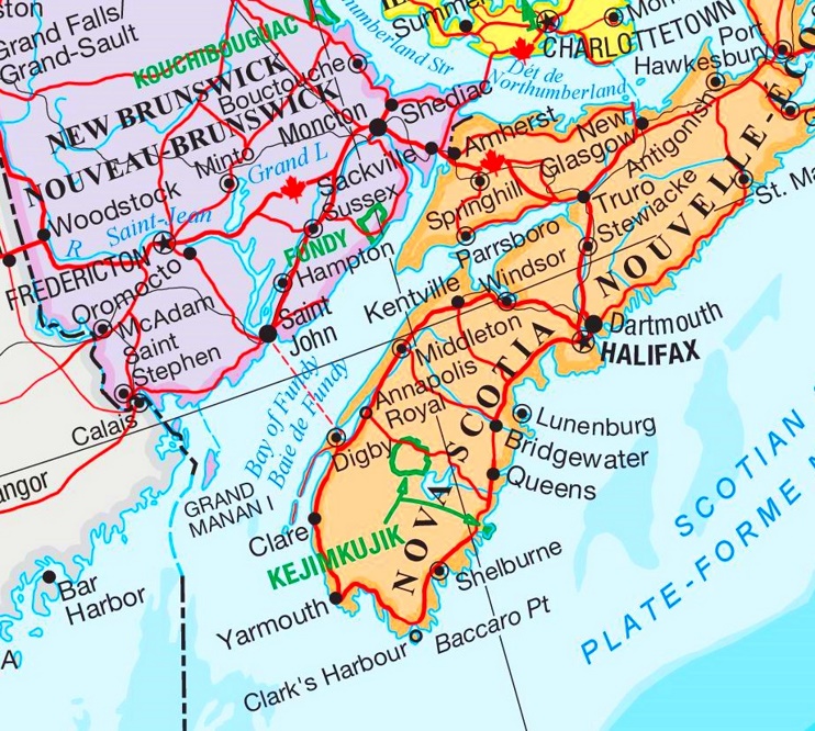 Bay of Fundy area map