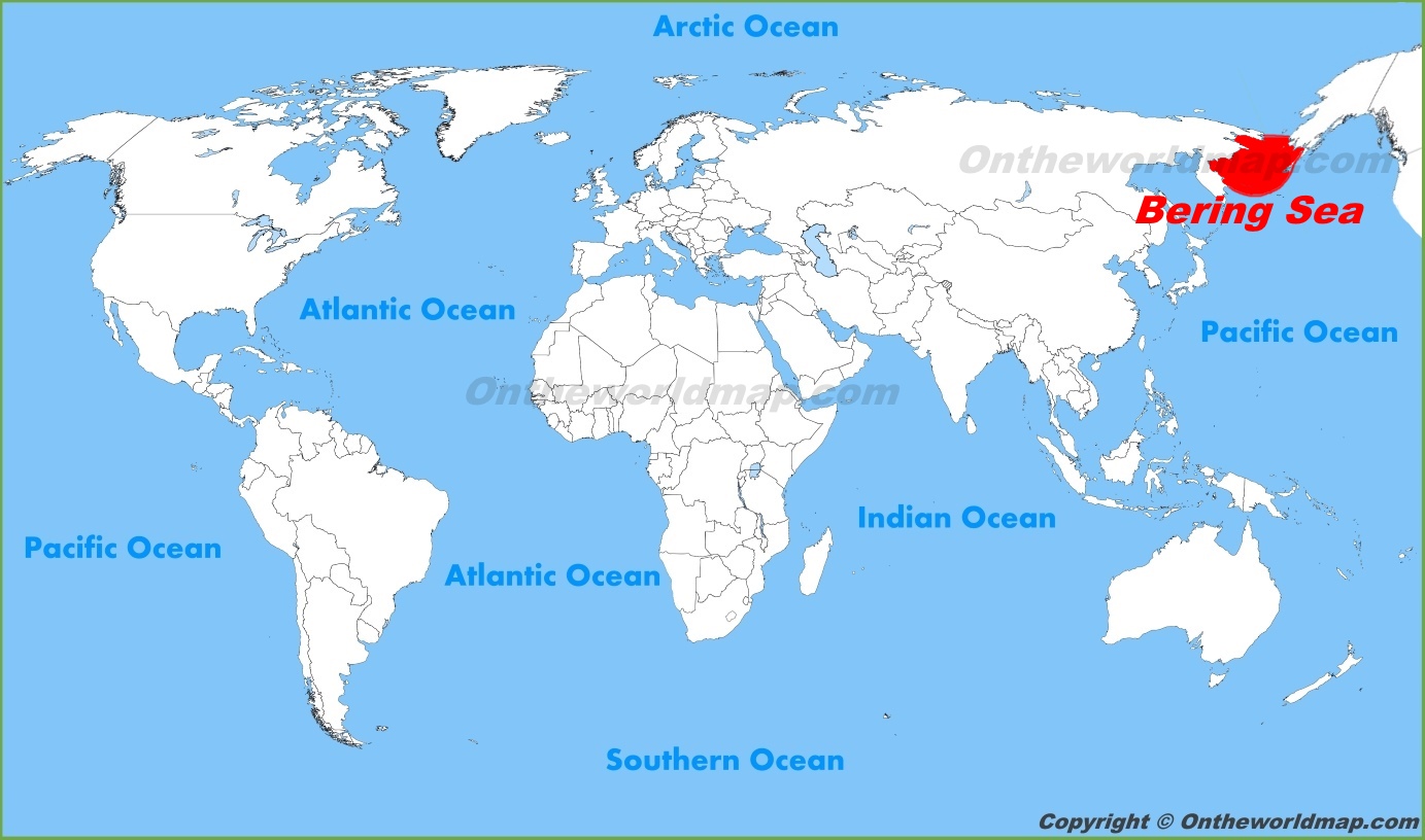 World Map Bering Sea Bering Sea Location On The World Map