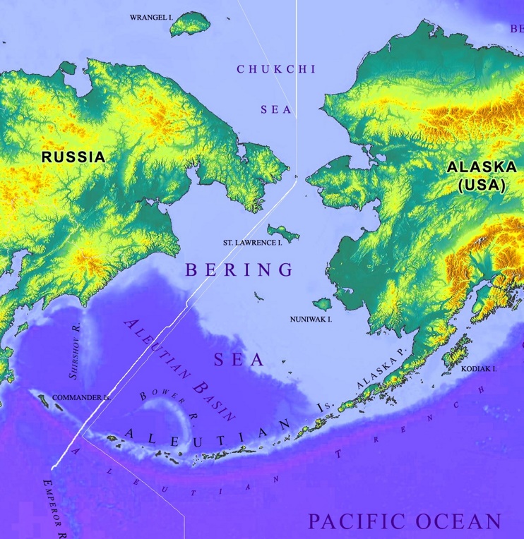 Bering Sea physical map