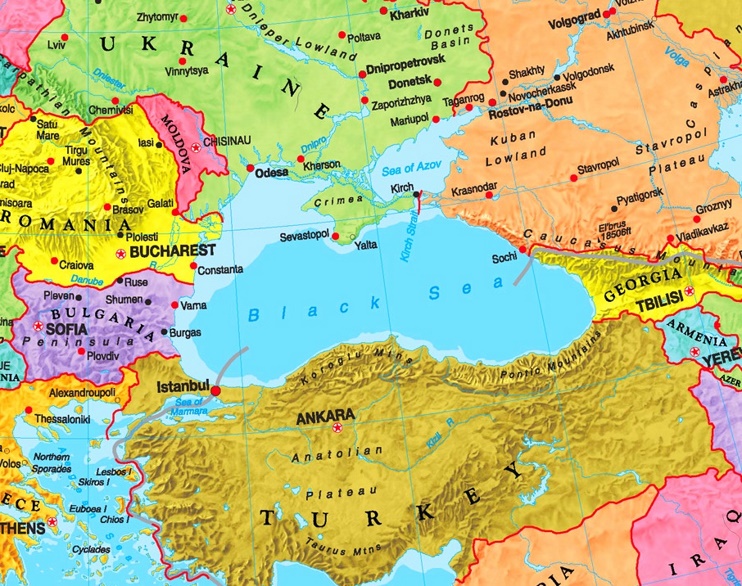 Black Sea political map
