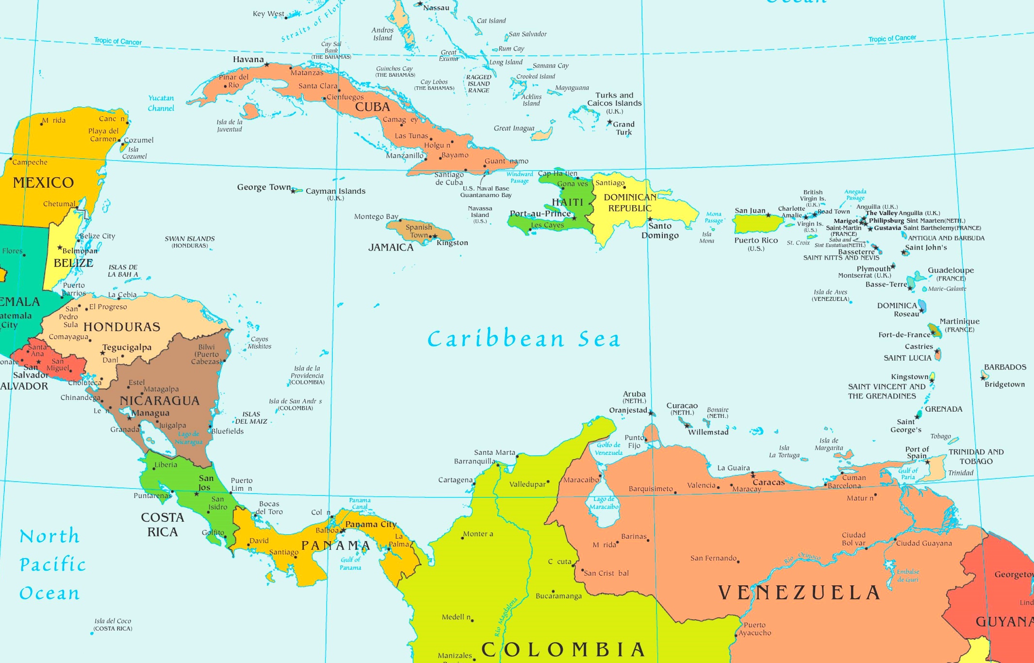 Picture Of The Caribbean Map