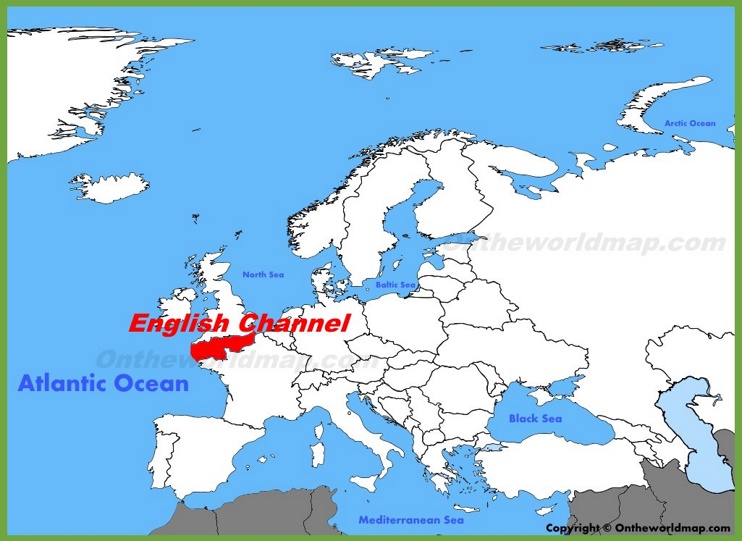 English Channel location on the Europe map