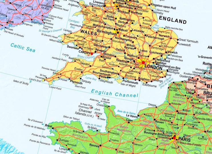 English Channel political map