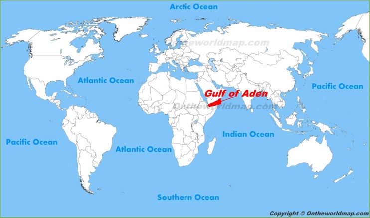 Gulf of Aden location on the World Map