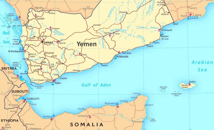Gulf of Aden political map
