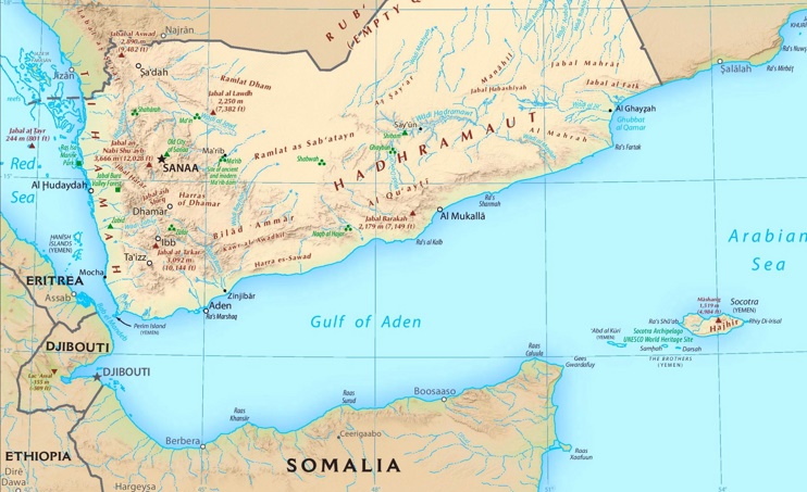 Gulf of Aden tourist map