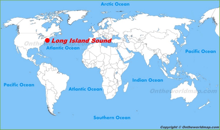 Long Island Sound location on the World Map